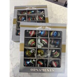 Christopher Radko Christmas Ornament Shiny Brite Glass 2 Sets of 12 In Box